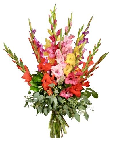 Colourful Gladiolus Bouquet with Greenery - Florist London