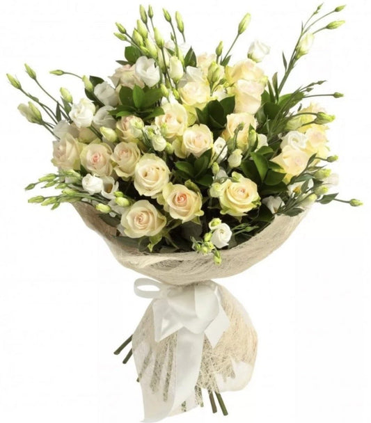 Cream and White Lisianthus Bouquet - Florist London