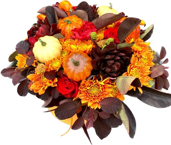 Dark Orange Flower Pumpkin - Florist London
