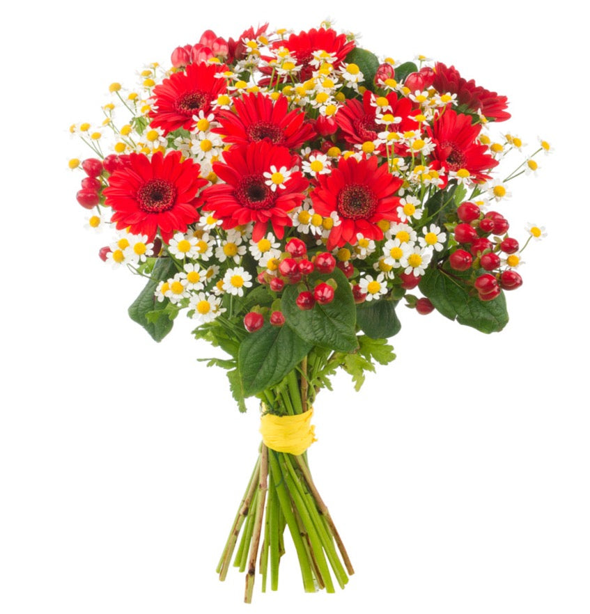 Gerbera and Tanacetum Bouquet