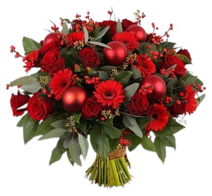 Gerberas and Roses Xmas Bouquet - Florist London