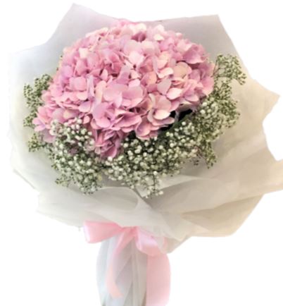 Hydrangea with Gypsophila Bouquet - Florist London