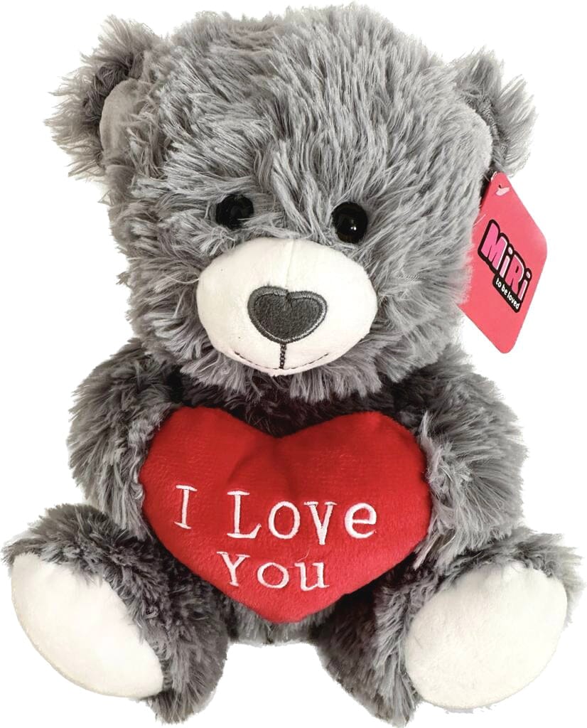 I love You Grey Plush Teddy 33cm - Florist London