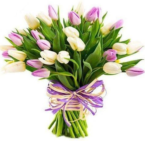Lavender and White Tulips Bouquet - Florist London