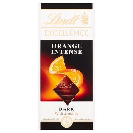 Lindt Excellence Dark Orange Intense Chocolate Bar - Florist London