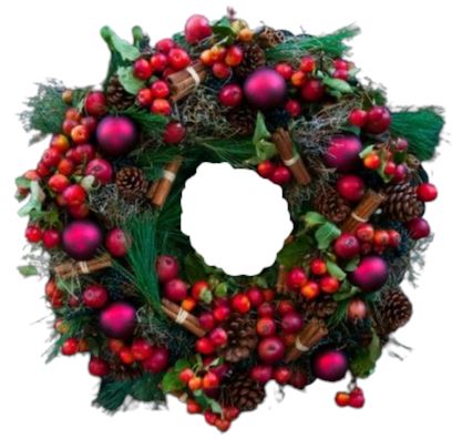 Magenta Christmas Door Wreath - Florist London