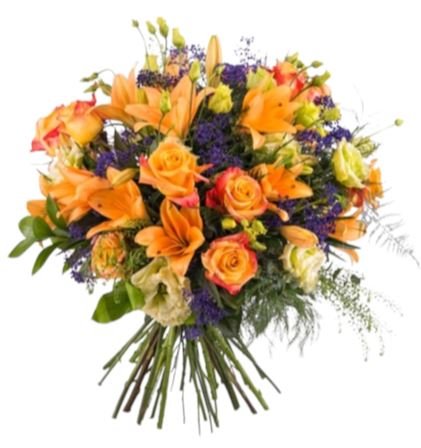 Orange Lily with Purple Accent Bouquet - Florist London