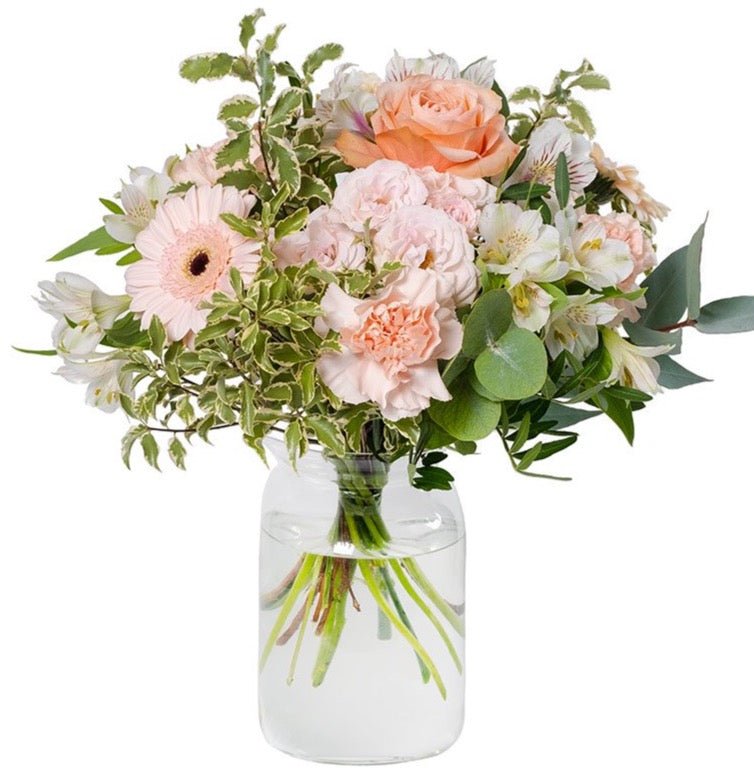 Pastel Peach Bouquet in Vase - Florist London