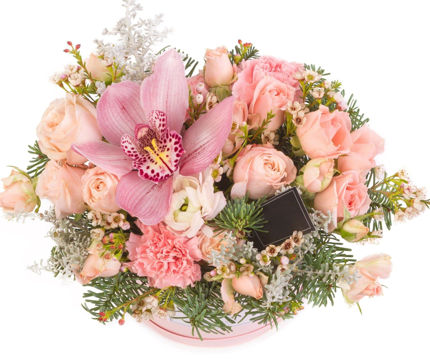 Peach Christmas Flower Box - Florist London