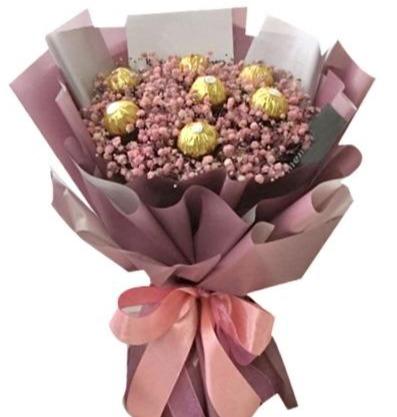 Pink Baby's Breath Candy Bouquet - Florist London