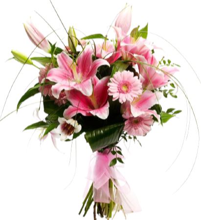 Pink Lily and Gerberas Bouquet - Florist London