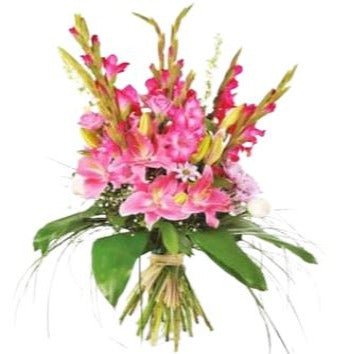 Pink Lily and Gladiolus Bouquet - Florist London