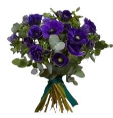 Purple Anemone with Greenery Bouquet - Florist London