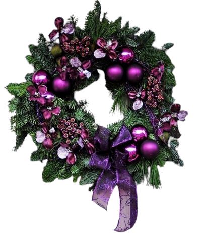 Purple Christmas Door Wreath