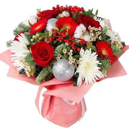 Red and White Festive Bouquet - Florist London