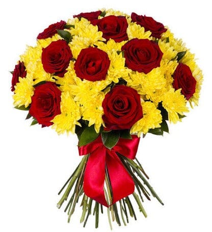 Red Roses and Chrysanthemum Bouquet - Florist London