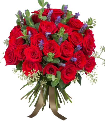 Red Roses and Veronica Bouquet - Florist London