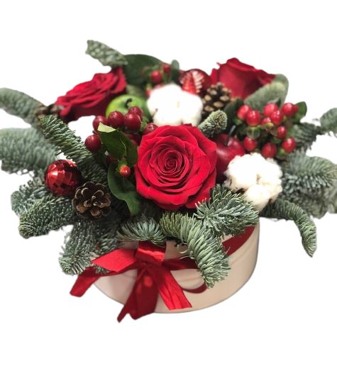 Red Roses Christmas Box - Florist London