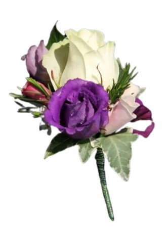 Roses and Eustoma Buttonhole - Florist London