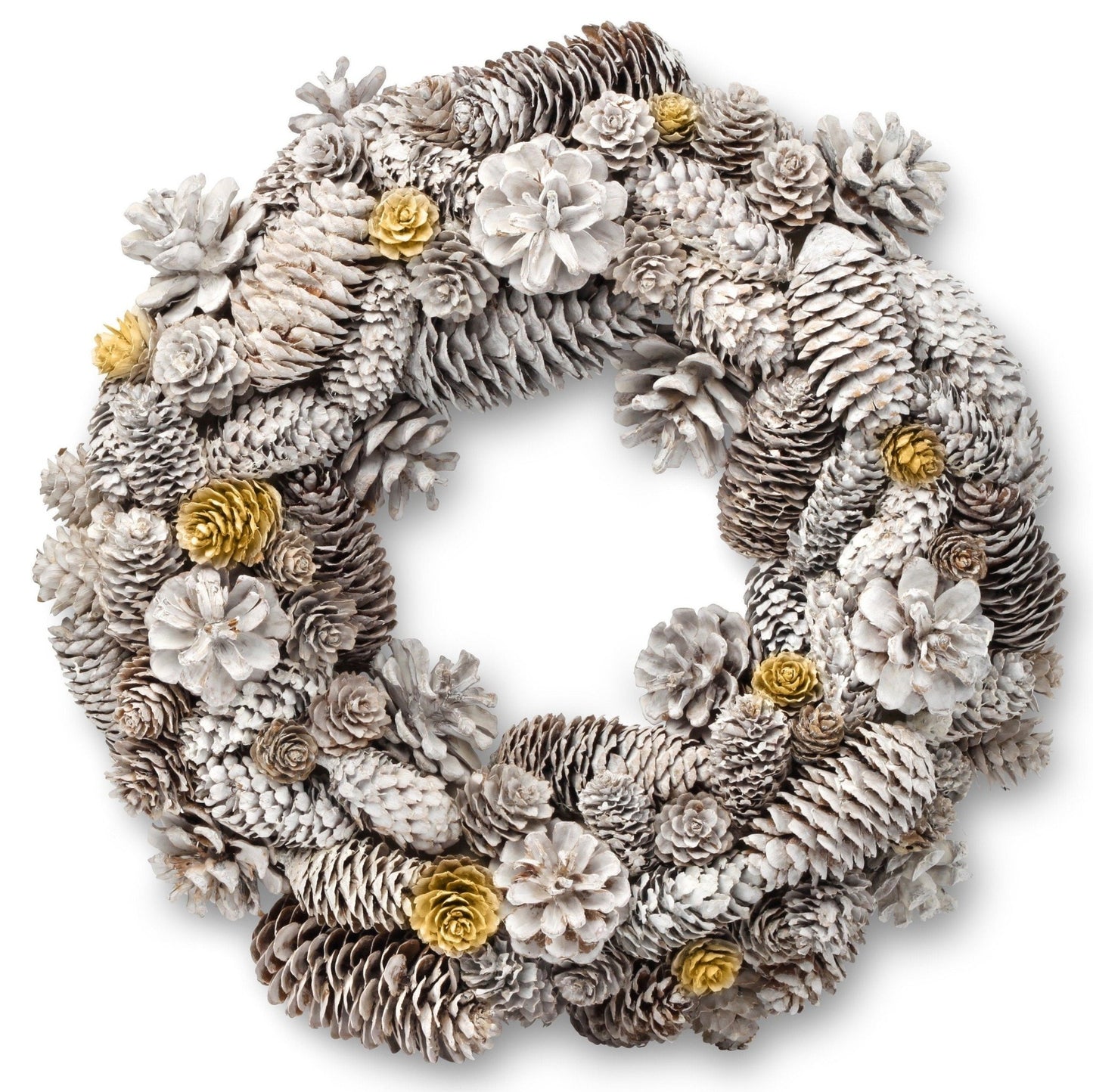 Silver and Gold Cones Christmas Wreath - Florist London
