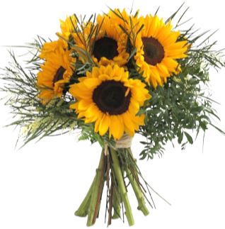 Sunflowers with Greenery Bouquet - Florist London