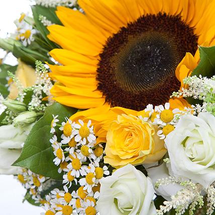 Sunflowers with Tanacetum Bouquet - Florist London