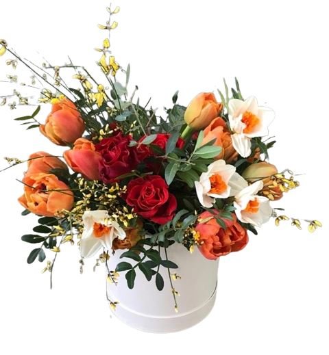 Tulips and Roses Flower Box - Florist London