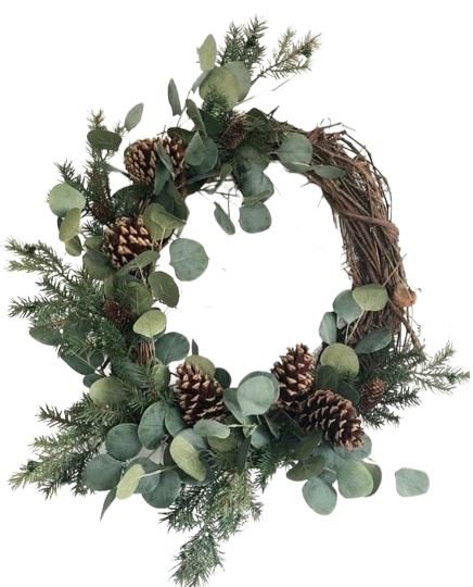 Vine Door Wreath with Eucalyptus - Florist London