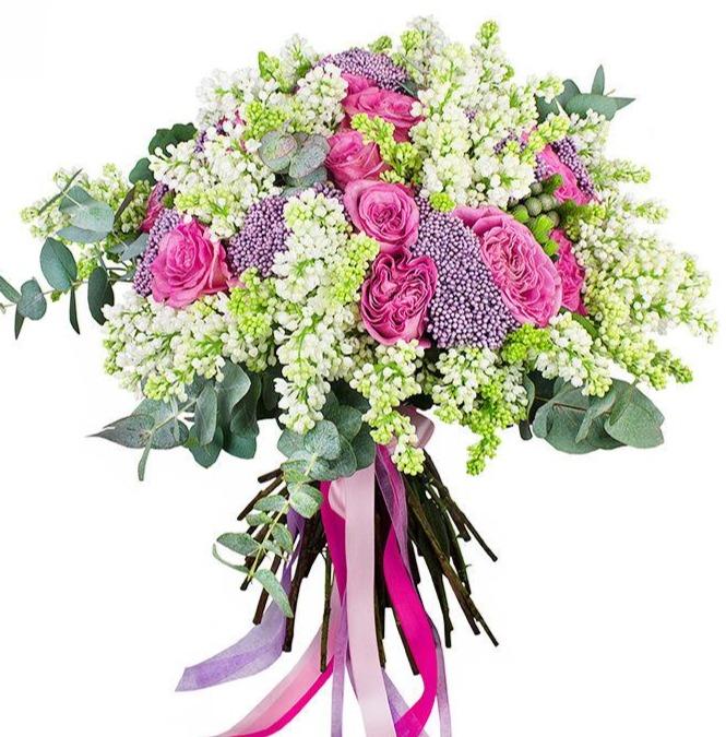 White Lilac with Roses Bouquet