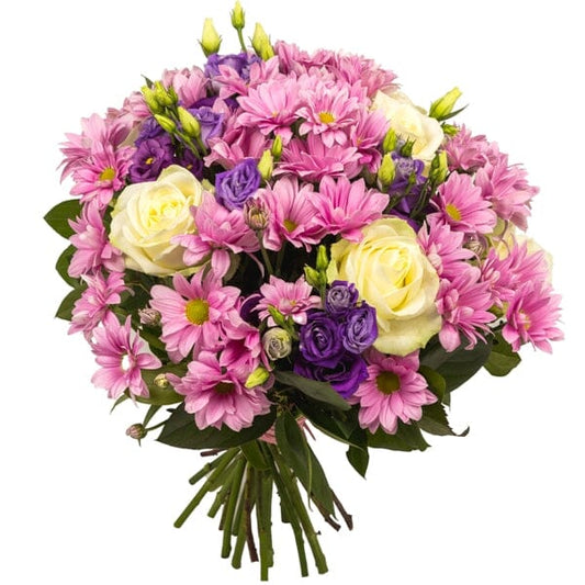 White Roses and Pink Chrysanthemum Bouquet - Florist London