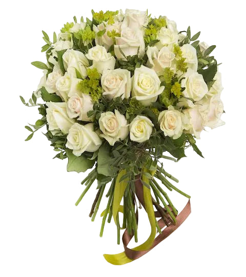 White Roses with Bupleurum Bouquet - Florist London