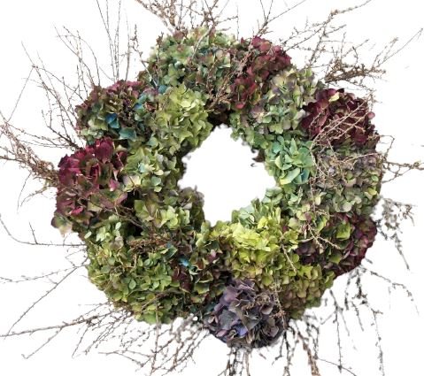 Wild Hydrangea Door Wreath - Florist London