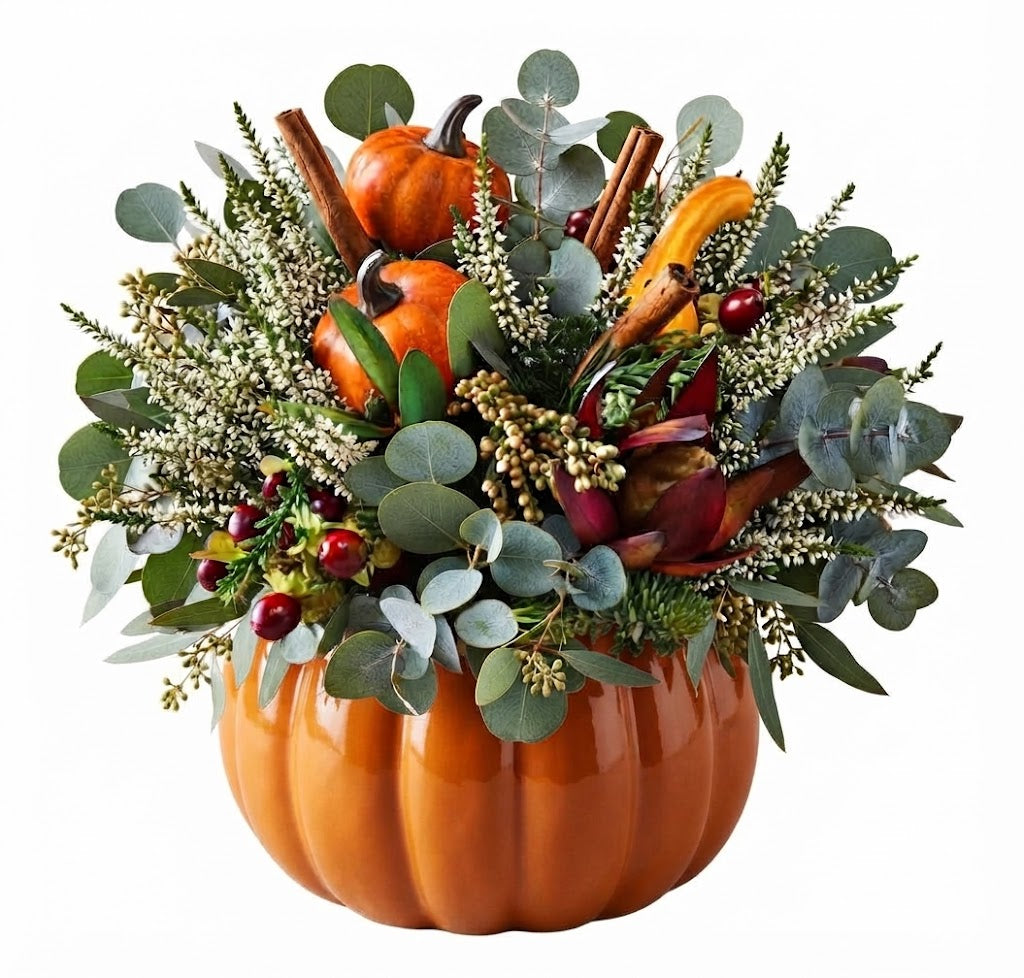 Beautiful Autumn Blooms Festive Pumpkin
