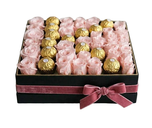 Roses with Chocolate Letter Box