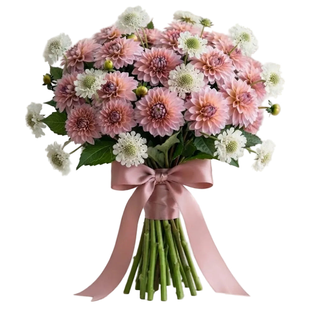 Pretty Bouquet of Dahlia and Scabiosa