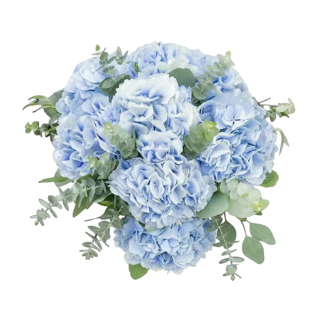 Blue Hydrangea with Eucalyptus Bouquet