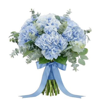 Blue Hydrangea with Eucalyptus Bouquet