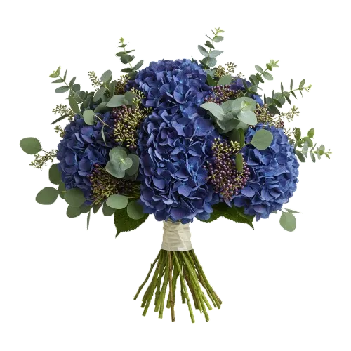 Bouquet of Blue Royal Hydrangea with Berries