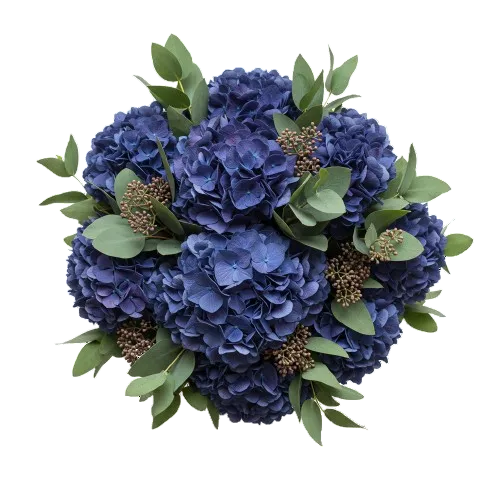 Bouquet of Blue Royal Hydrangea with Berries