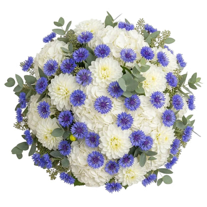 Bouquet of Hydrangea and Dahlia with Cornflowers