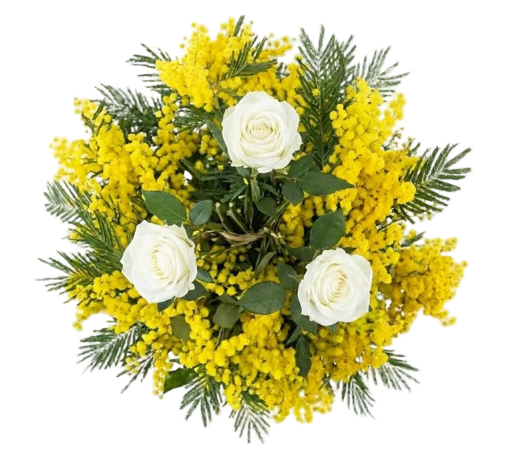 Bouquet of Mimosa and Roses