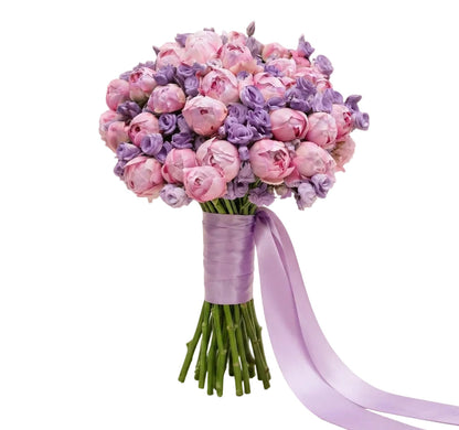 Bouquet of Peonies with Lisianthus
