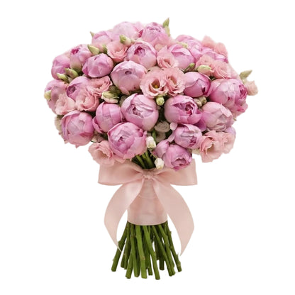Bouquet of Peonies with Lisianthus
