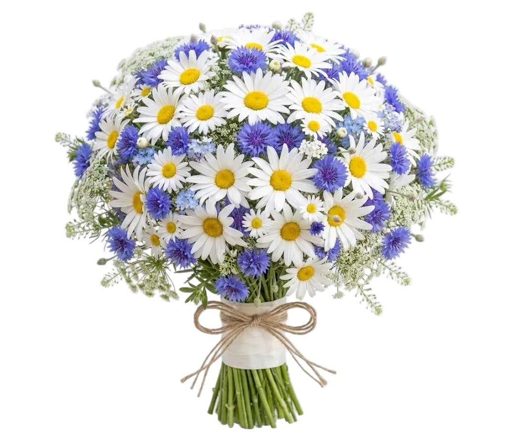 Charming Blue and White Meadow Style Bouquet