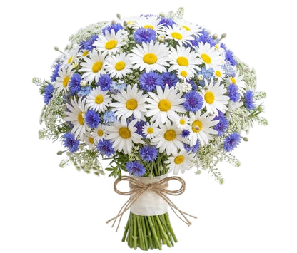 Charming Blue and White Meadow Style Bouquet