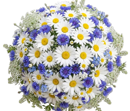 Charming Blue and White Meadow Style Bouquet