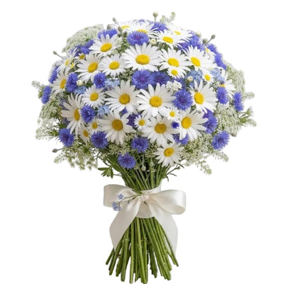 Charming Blue and White Meadow Style Bouquet