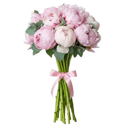 Classic Peonies Bouquet with Eucalyptus