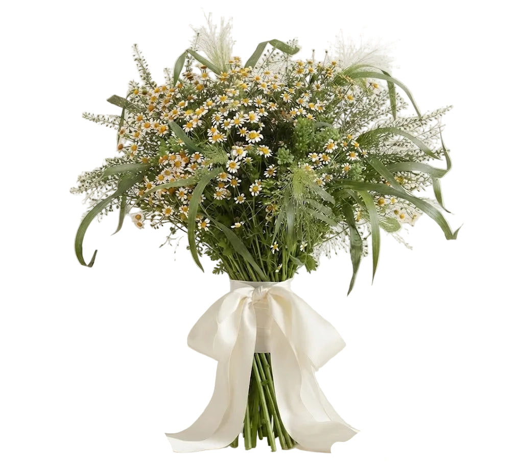 Daisy Tanacetum with Greenery Wild Bouquet