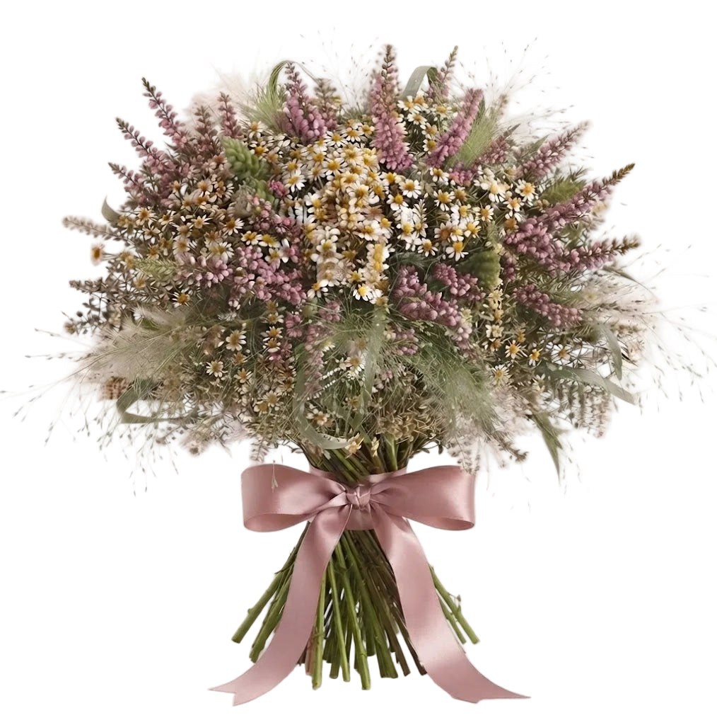 Daisy Tanacetum with Pink Erica Bouquet